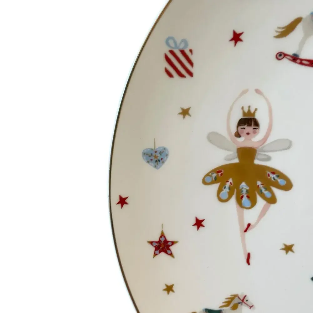 Set of 2 Grace Teaware Nutcracker Ballet Dinner Plates 10.5in Christmas New